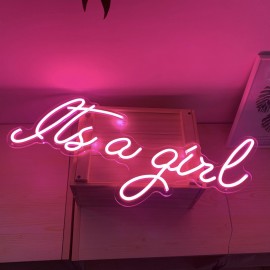 ‘It’s a girl!’ neon sign (pink)