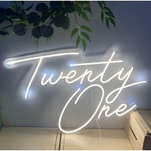 ‘Twenty one’ neon sign 