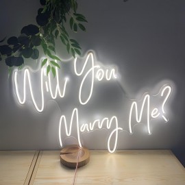 ‘Will you marry me’ neon sign (warm white)