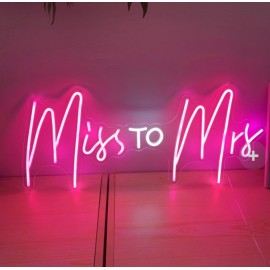 ‘Miss to Mrs’ neon sign (hot pink)